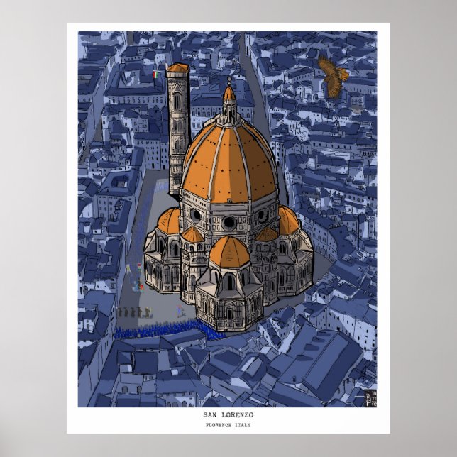 Basilica di San Lorenzo Florence Italien Poster (Framsidan)