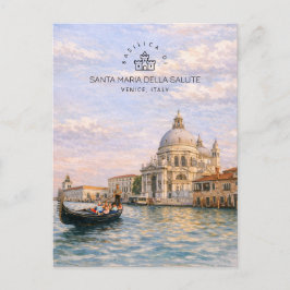 Basilica di Santa Maria della Salute Venedig Akvar Helg Vykort