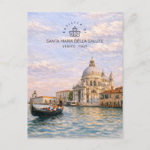 Basilica di Santa Maria della Salute Venedig Akvar Helg Vykort