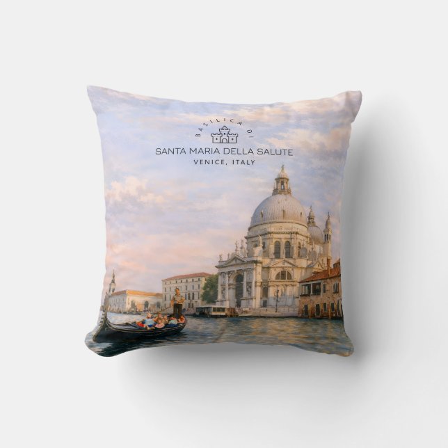 Basilica di Santa Maria della Salute Venedig Akvar Kudde (Framsida)