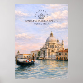 Basilica di Santa Maria della Salute Venedig Akvar Poster