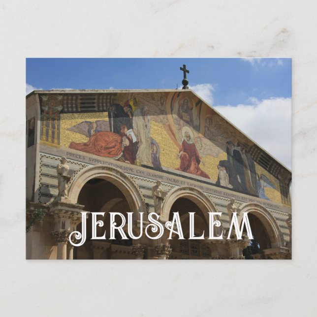 Basilica of Agony Jerusalem Israel Vykort (Framsida)