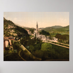Basilica of Notre Dame, Lourdes, Frankrike Poster