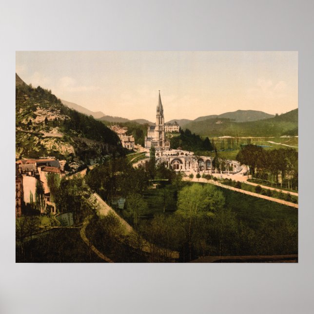 Basilica of Notre Dame, Lourdes, Frankrike Poster (Framsidan)