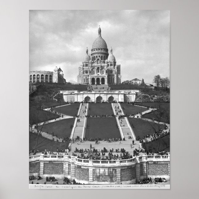 Basilica of Sacre-Coeur, Montmartre, 1876-1910 Poster (Framsidan)