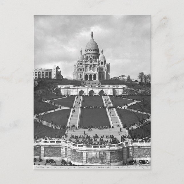 Basilica of Sacre-Coeur, Montmartre, 1876-1910 Vykort (Framsida)