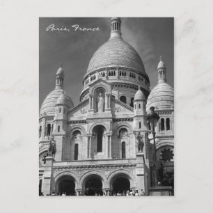 Basilica of Sacré-Coeur Paris Frankrike Postcard Vykort