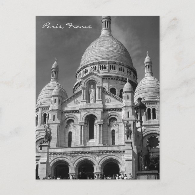 Basilica of Sacré-Coeur Paris Frankrike Postcard Vykort (Framsida)