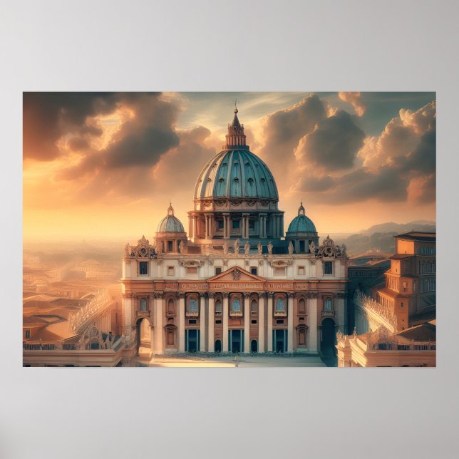 Basilica of St. Peter Italien Europe Travel Poster (Framsidan)