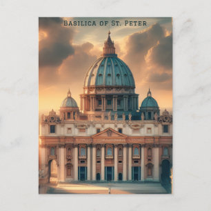 Basilica of St. Peter Italien Europe Travel Vykort