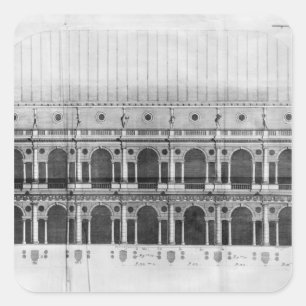 Basilica Palladiana vid Vicenza Fyrkantigt Klistermärke