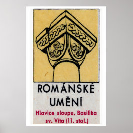 Basilika kolumn - Tändsticksask Tryck - Tjeckisk V