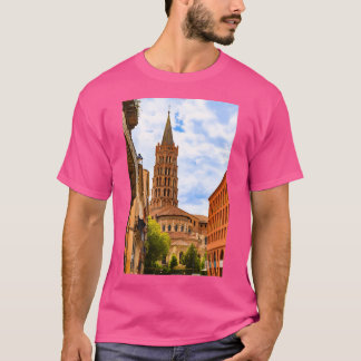 Basilique Saint-SERin Toulouse Frankrike T Shirt
