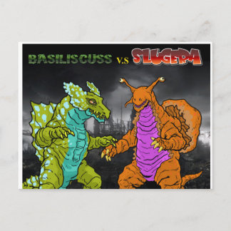 Basiliscuss v.s Slugera Postcard Vykort