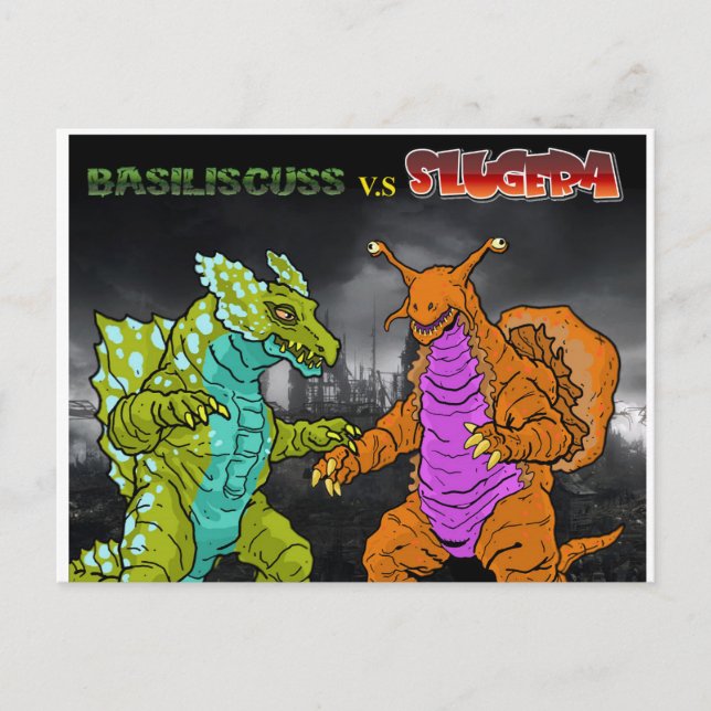 Basiliscuss v.s Slugera Postcard Vykort (Framsida)