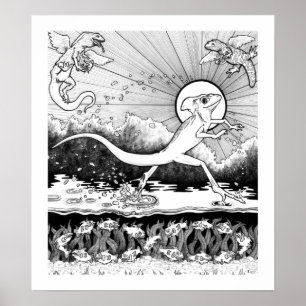 Basilisk - djur - 15 x 17 poster
