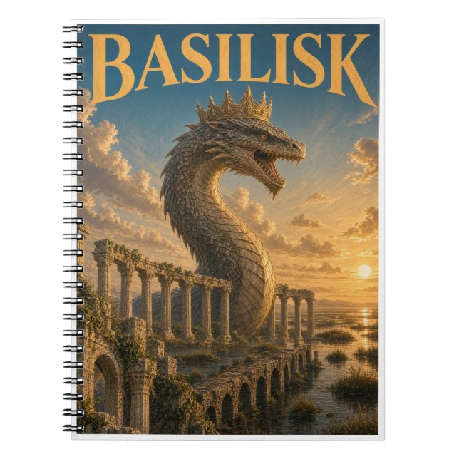 Basilisk, gotisk fantasymonster anteckningsbok (Framsidan)