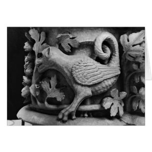 Basilisk, huvudstad vid Notre Dame-katedralen Hälsningskort