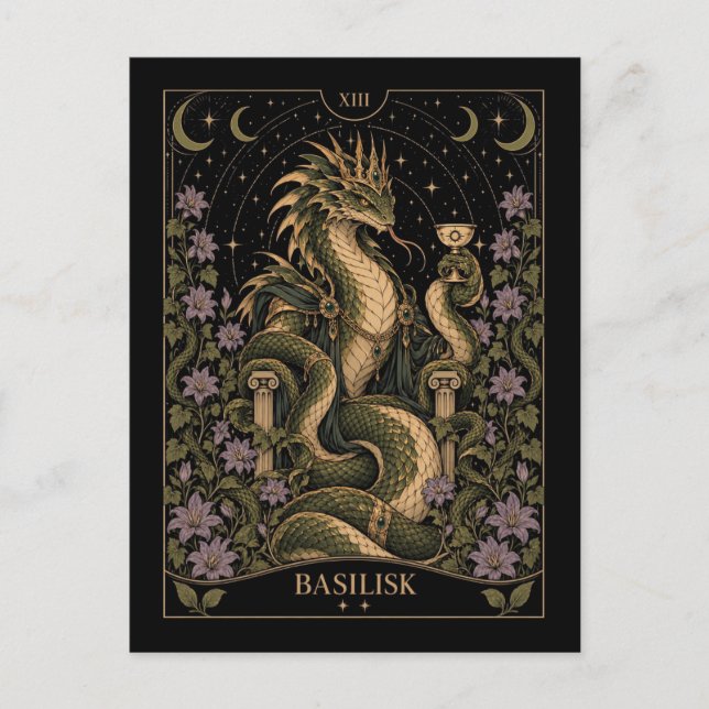 Basilisk, Starlit Tarot Konst Vykort (Framsida)