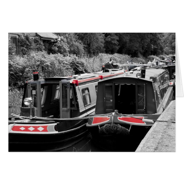 Basingstoke Canal Boats Hälsningskort (Framsidan Horizontal)