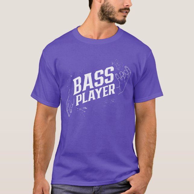 Basist Musiker Musik Gitarr Band vänner T Shirt (Framsida)