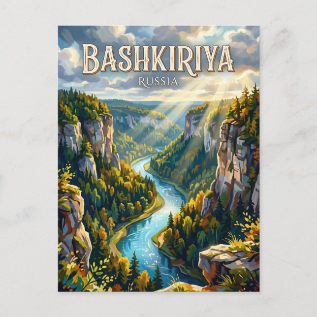 Basjkirija nationalpark Ryssland Vykort (Framsida)