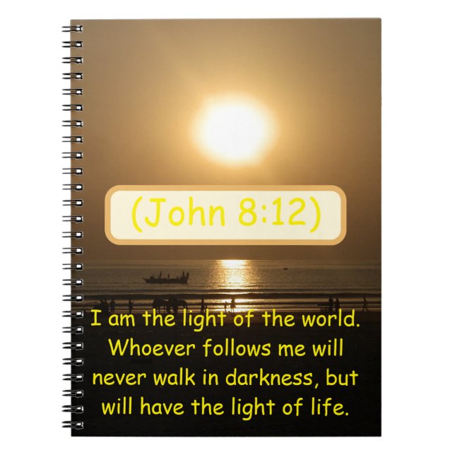 Bask i livets ljus: För Soul John 8:12 Anteckningsbok (Framsidan)