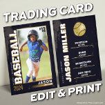 Baskakkort, Baskebollspelarkort Guld<br><div class="desc">Fira din stjärnspelare med vårt Baseball Trading Card-kort för Anpassningsbar Edition i Guld Edition! Fullständigt anpassade med ett foto,  en statistik och framgångar. Det här slimmade kortet är perfekt för grupppresenter,  prisutdelningar eller personliga minnesplatser.</div>