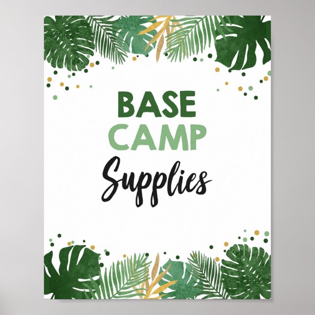 Baskampernas Tropical Safari Birthday Sign Poster (Framsidan)