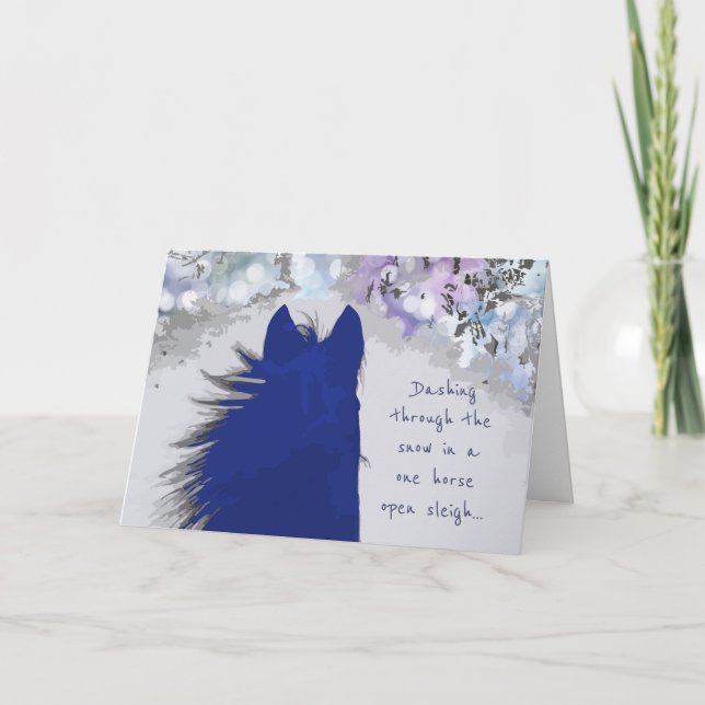 Baskar genom den Snö-välsignade julen i önskemål Helgkort (Framsida)