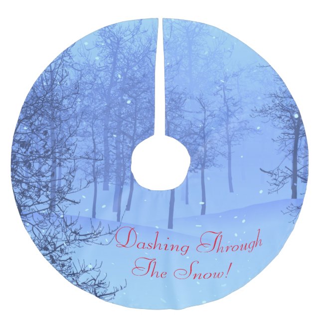 Baskar genom Snö! på en Julgransmatta Borstad Polyester (Framsidan)