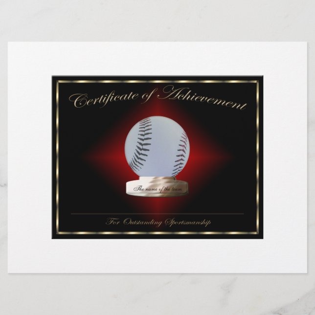 Baskcertifikat för uppnående (Framsida)