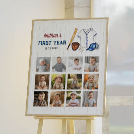Baskeball Birthday Photo Milestone-signatur Poster