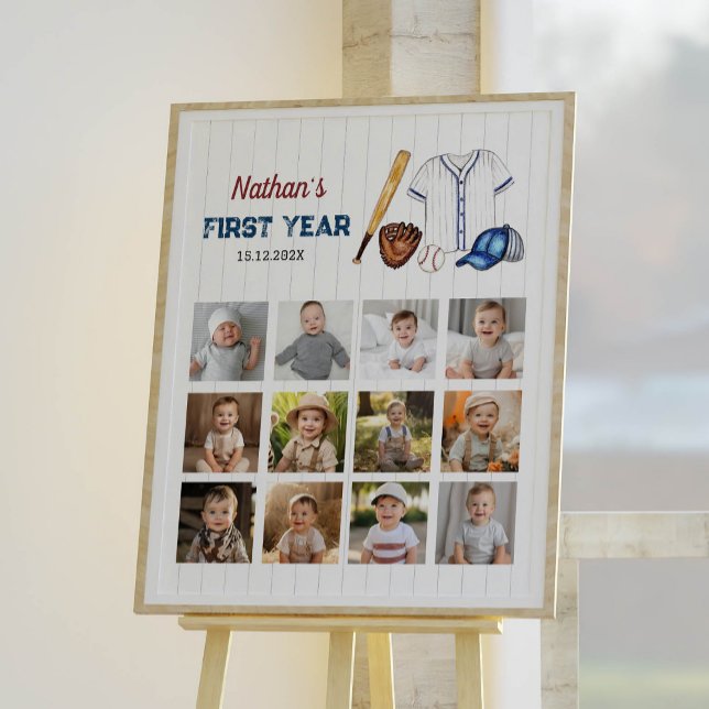 Baskeball Birthday Photo Milestone-signatur Poster (Skapare uppladdad)