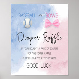 Baskeball eller bows raffskylt gender poster