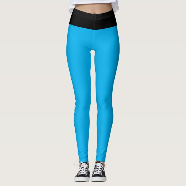Baskeball eller Softball Seam Blue Byxor, kvinnor Leggings (Framsida)