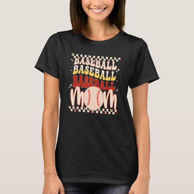 Baskeball Mamma Leopard Retro Groovy Game Day Spor T Shirt (Framsida)