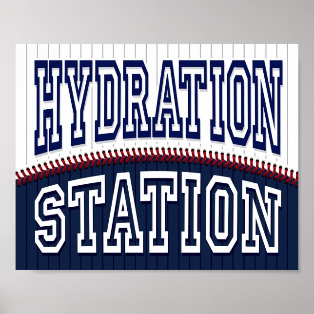 Baskeball Party HYDRATION STATION Skriv ut Poster (Framsidan)