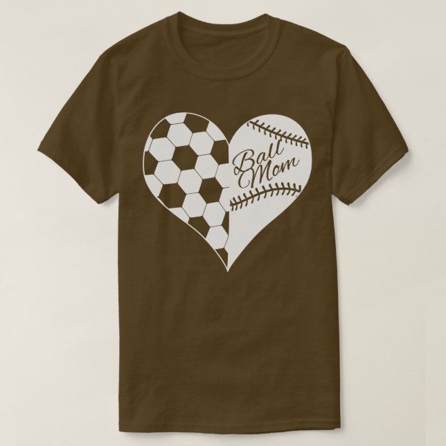 Baskeball Softball Heart 1 boll T Shirt (Design framsida)