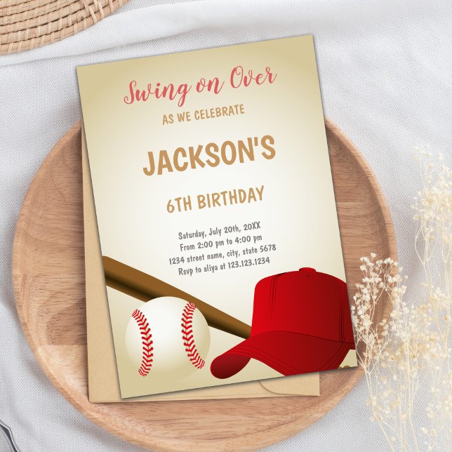Baskebollinbjudan till 6e på födelsedagen inbjudningar (6th Birthday Baseballs Birthday Invitations)