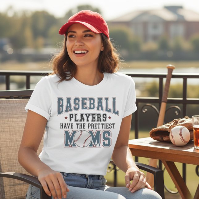 Baskebollspelarna har det bästa Mammor T Shirt (Baseball Players Have The Prettiest Moms T-Shirt)