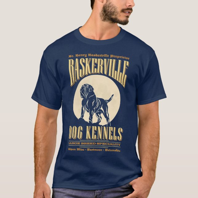 Baskerville Kennels Sherlock Holmes Design T Shirt (Framsida)