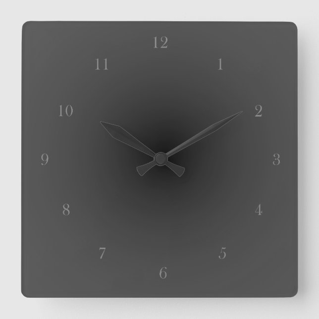 Baskerville Old Face Minimalist Rökig svart chill Fyrkantig Klocka (Framsida)