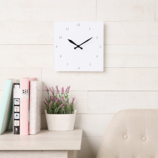 Baskerville Old Face Minimalistisk Klassisk Enkel Fyrkantig Klocka