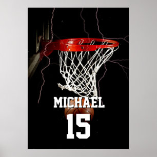 Basket Add Your Name & Number Poster