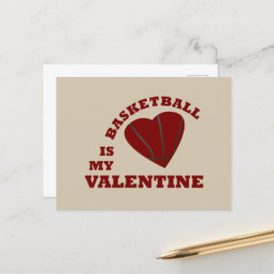 basket är min valentin med rött hjärta boll helg vykort