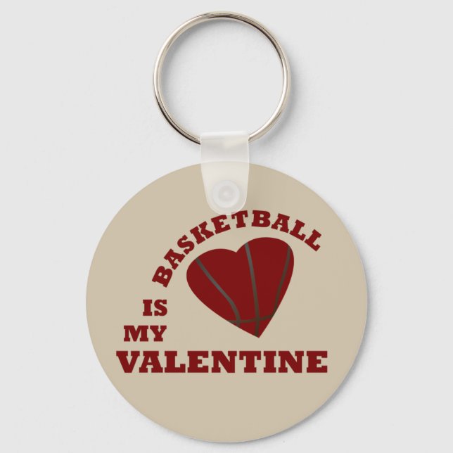 basket är min valentin med rött hjärta boll nyckelring (Framsida)
