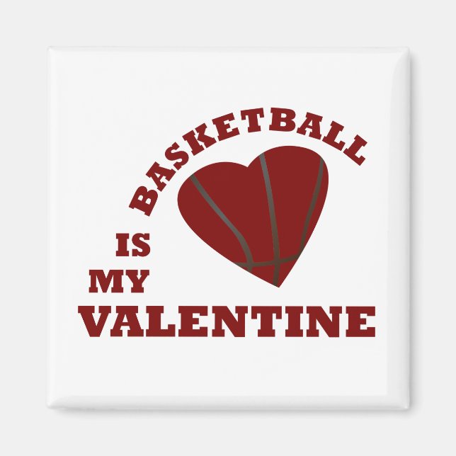 basket är min valentin med rött hjärta magnet (Framsidan)
