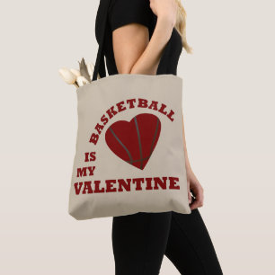 basket är min valentin med rött hjärta tygkasse