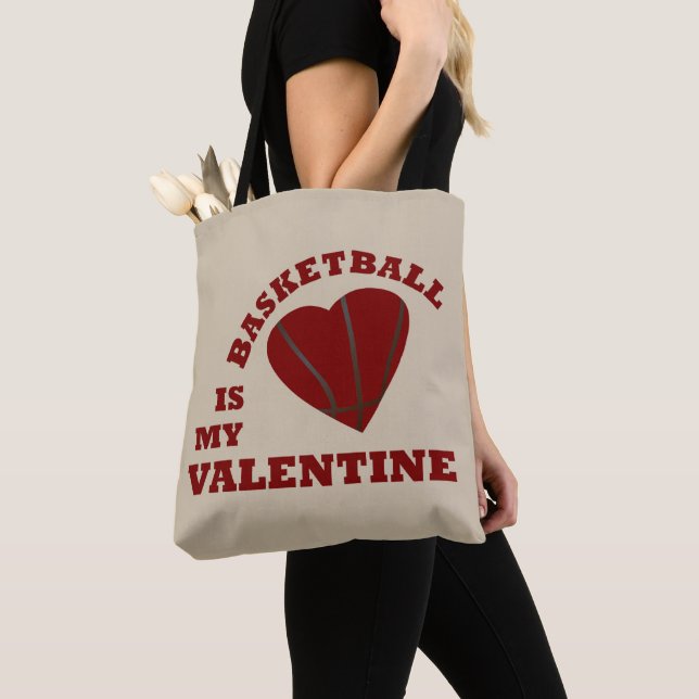 basket är min valentin med rött hjärta tygkasse (Närbild)